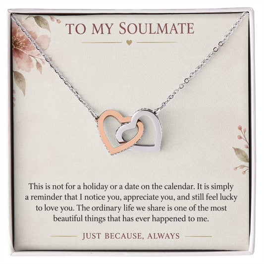 Interlocking Hearts Necklace for Soulmate – Just Because I Love You
