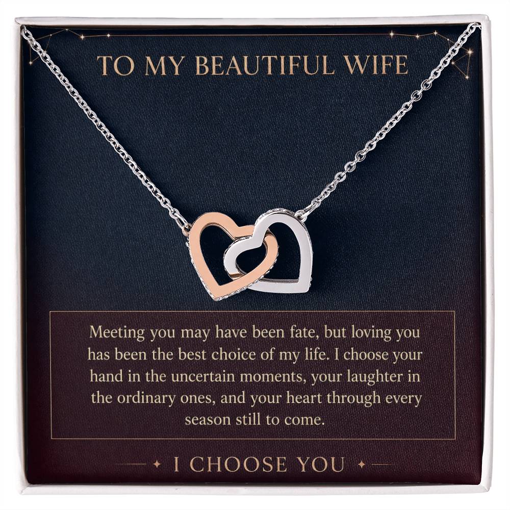 Interlocking Hearts Necklace for Wife – Meeting You Was Fate — product image 2