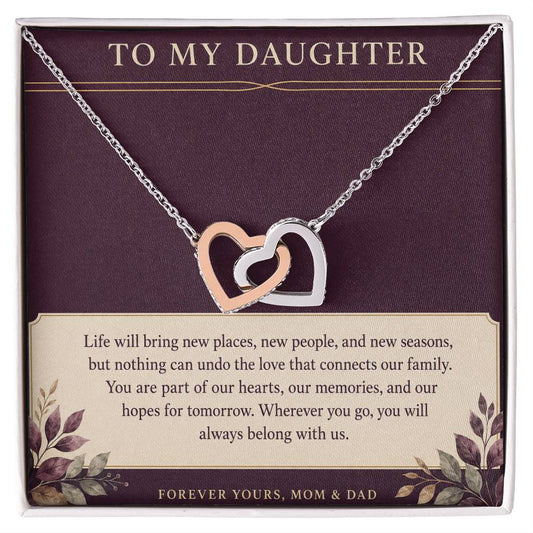 Interlocking Hearts Necklace for Daughter – Forever Linked