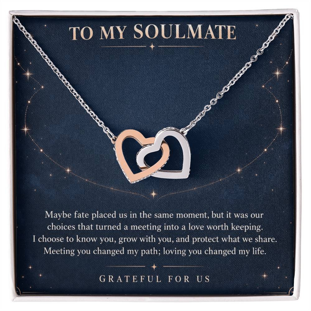 Interlocking Hearts Necklace for Soulmate – Fate Brought Me to You — product image 2