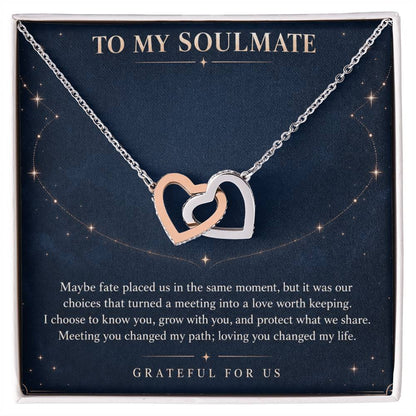 Interlocking Hearts Necklace for Soulmate – Fate Brought Me to You — product thumbnail 2