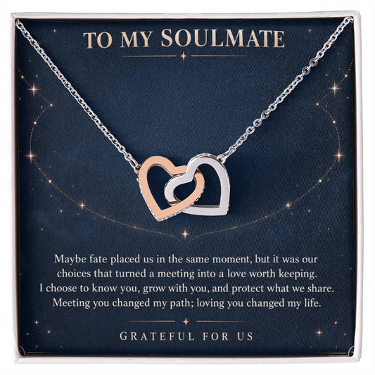 Interlocking Hearts Necklace for Soulmate – Fate Brought Me to You