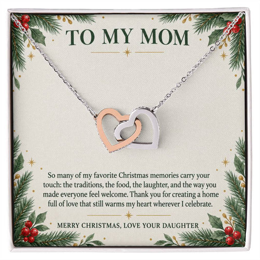 Interlocking Hearts Necklace for Mom – Christmas Love for Mom