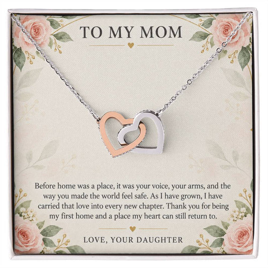 Interlocking Hearts Necklace for Mom from Daughter – My First Home