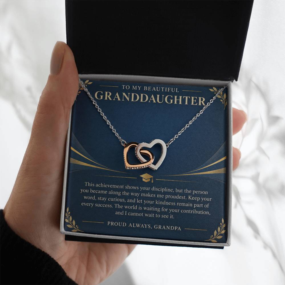 Interlocking Hearts Necklace for Granddaughter – Proud of the Woman — product image 4
