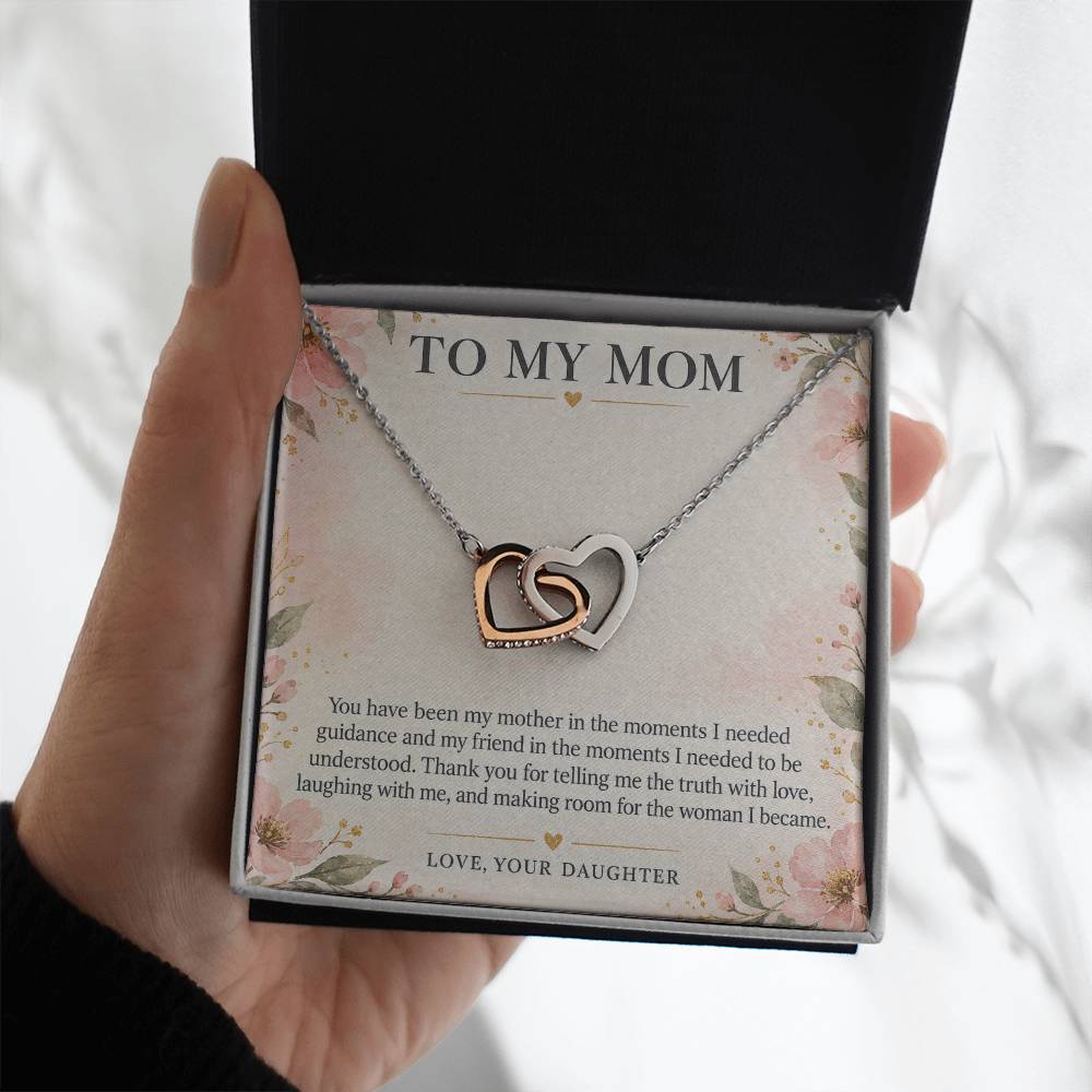 Interlocking Hearts Necklace for Mom – A Great Mother and My Best — product image 4
