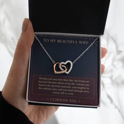 Interlocking Hearts Necklace for Wife – Meeting You Was Fate — product thumbnail 4