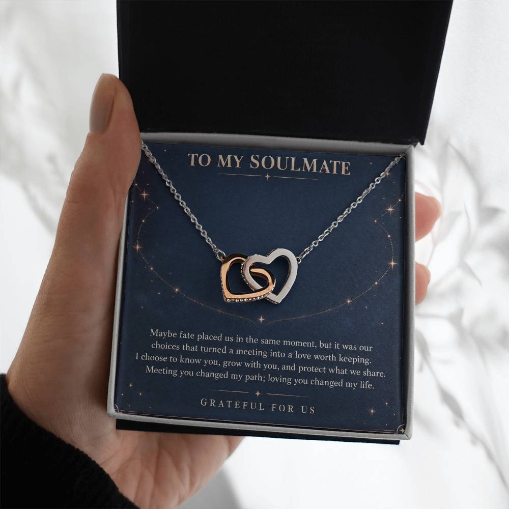 Interlocking Hearts Necklace for Soulmate – Fate Brought Me to You — product image 4