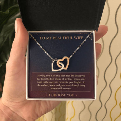 Interlocking Hearts Necklace for Wife – Meeting You Was Fate — product thumbnail 5
