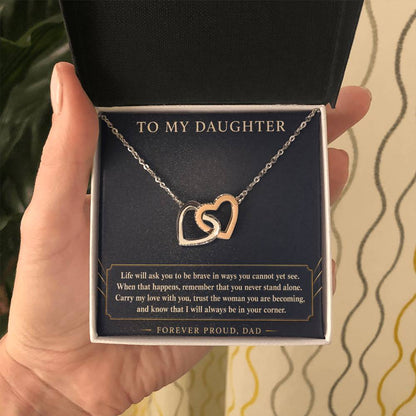 Interlocking Hearts Necklace for Daughter from Dad – Always Behind You — product thumbnail 5