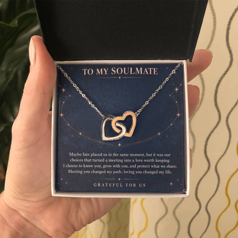 Interlocking Hearts Necklace for Soulmate – Fate Brought Me to You — product image 5