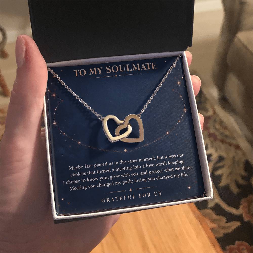Interlocking Hearts Necklace for Soulmate – Fate Brought Me to You — product image 6
