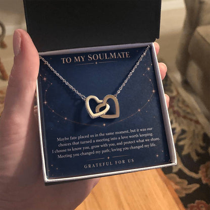 Interlocking Hearts Necklace for Soulmate – Fate Brought Me to You — product thumbnail 6