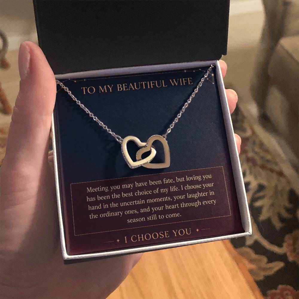Interlocking Hearts Necklace for Wife – Meeting You Was Fate — product image 6