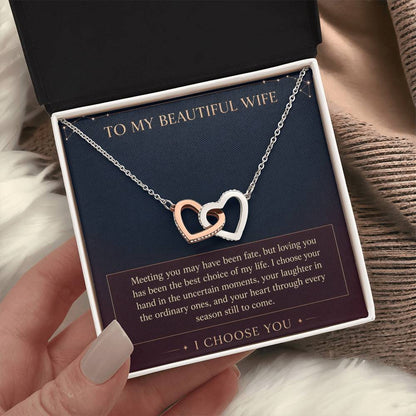 Interlocking Hearts Necklace for Wife – Meeting You Was Fate — product thumbnail 3