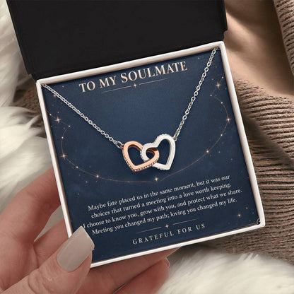 Interlocking Hearts Necklace for Soulmate – Fate Brought Me to You — product thumbnail 3