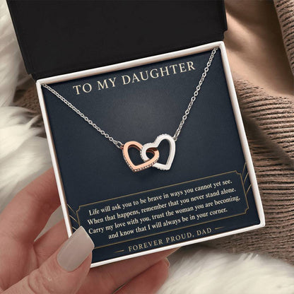 Interlocking Hearts Necklace for Daughter from Dad – Always Behind You — product thumbnail 3