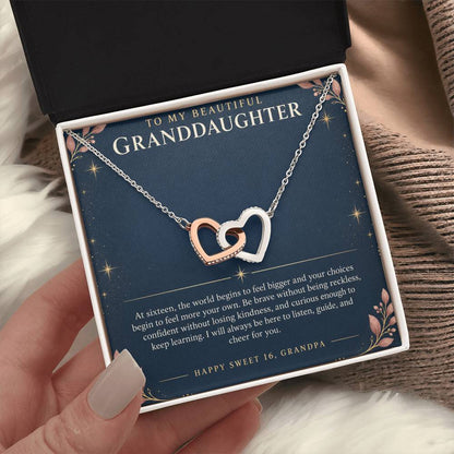 Interlocking Hearts Necklace for Granddaughter – Sweet 16 From Grandpa — product thumbnail 3