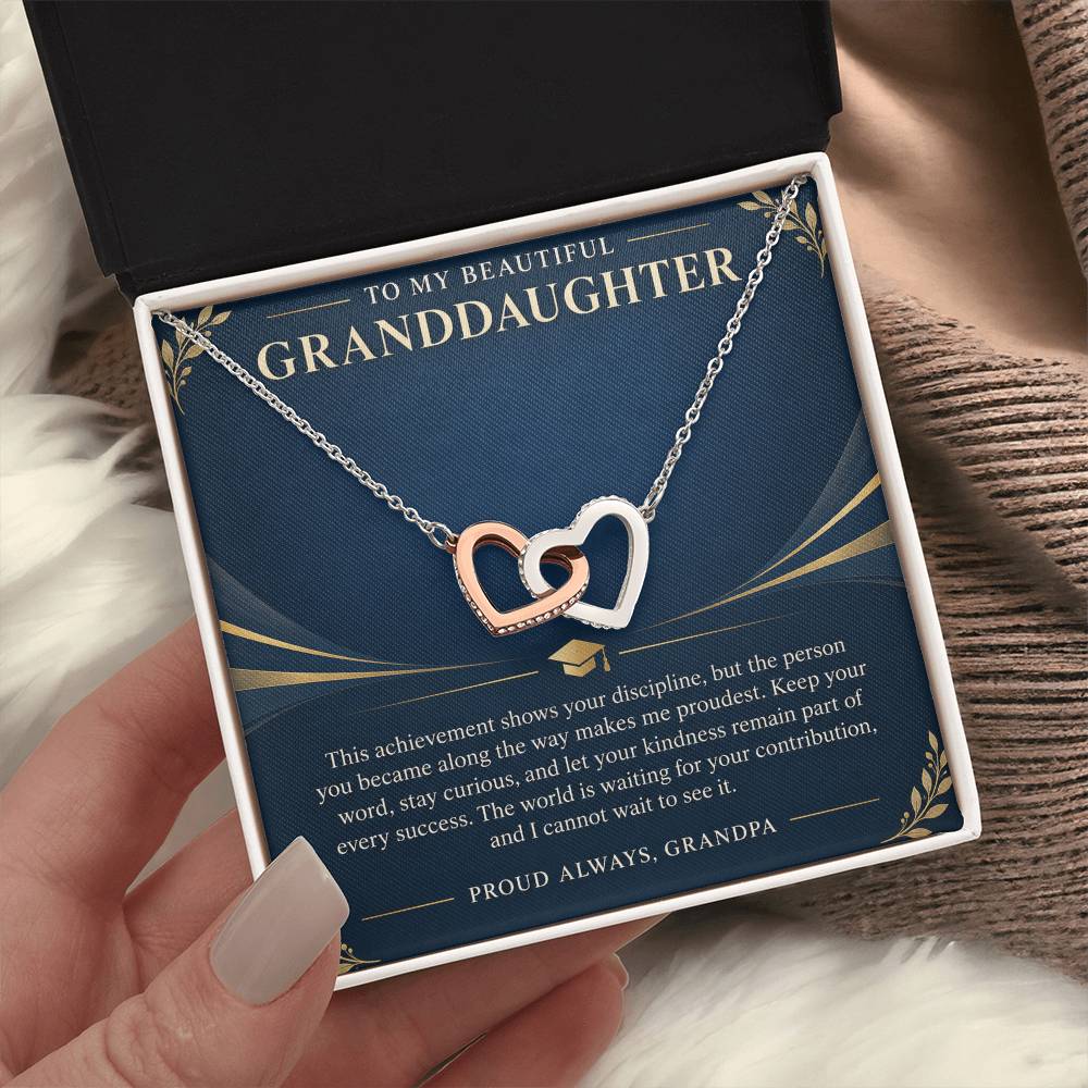 Interlocking Hearts Necklace for Granddaughter – Proud of the Woman — product image 3