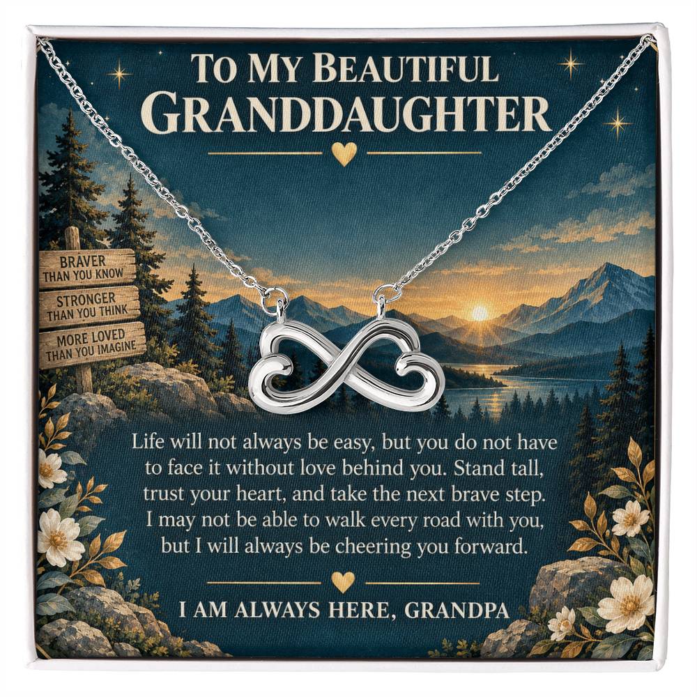 Heart & Infinity Necklace for Granddaughter – Always Behind You — product image 2