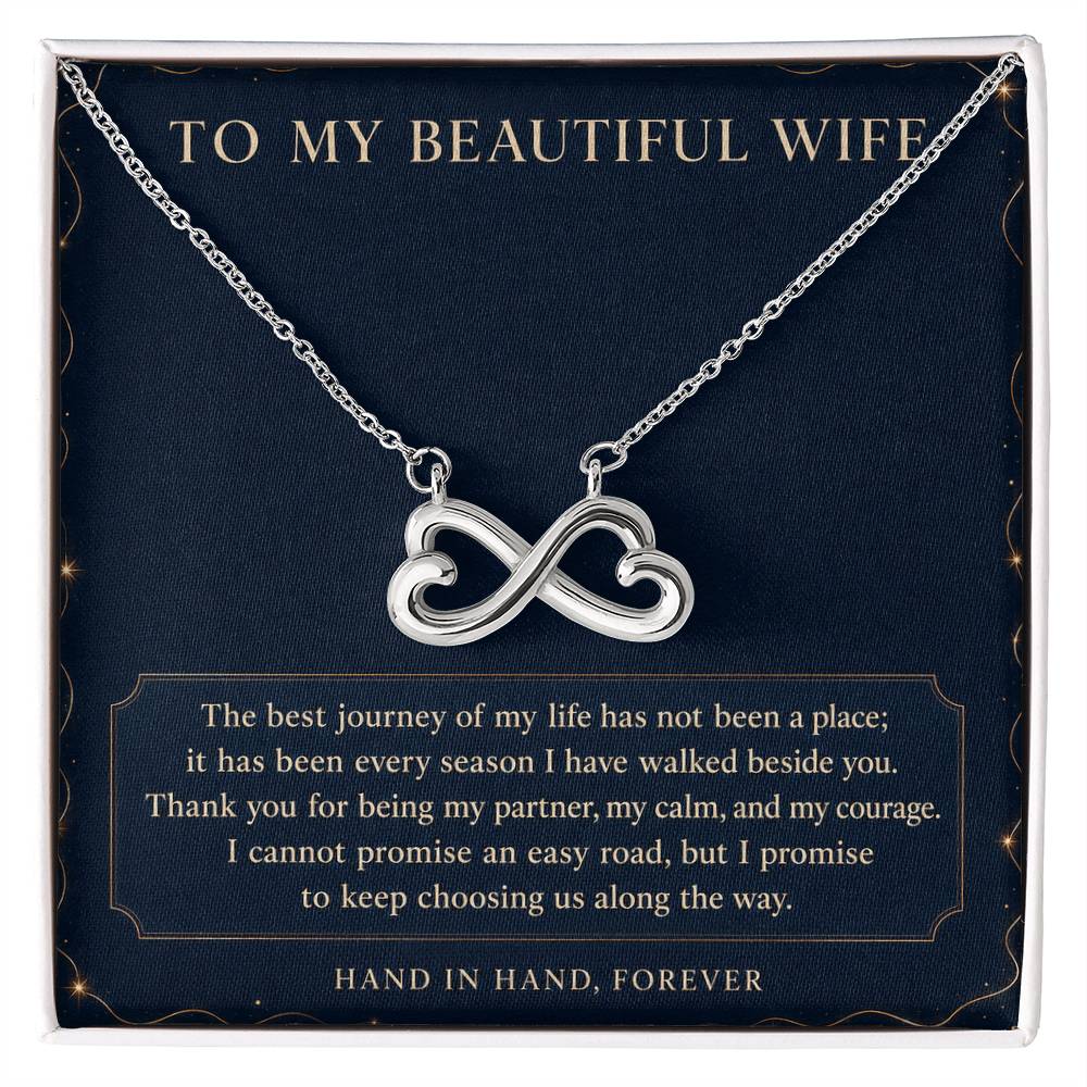 Heart & Infinity Necklace for Wife – Our Love Is My Favorite Journey — product image 2
