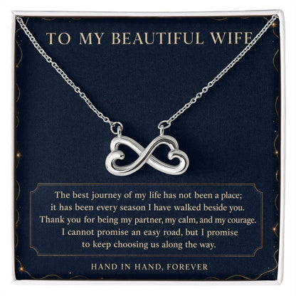 Heart & Infinity Necklace for Wife – Our Love Is My Favorite Journey — product thumbnail 2