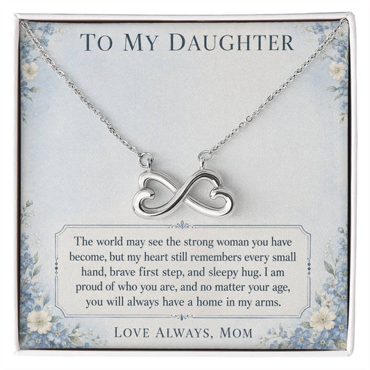 Heart & Infinity Necklace for Daughter – Always My Little Girl