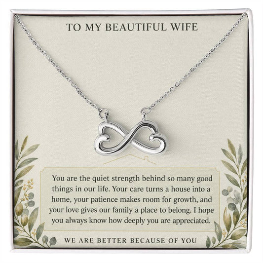 Heart & Infinity Necklace for Wife from Husband – Heart of Our Home