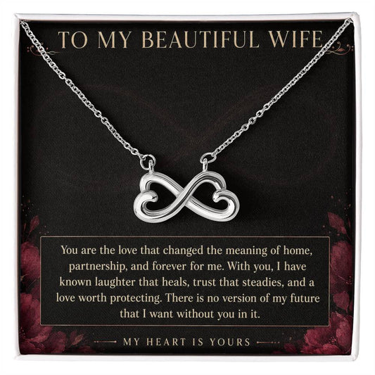 Heart & Infinity Necklace for Wife from Husband – Love of My Life