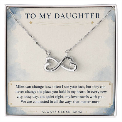 Heart & Infinity Necklace for Daughter – Distance Cannot Change Our — product thumbnail 2