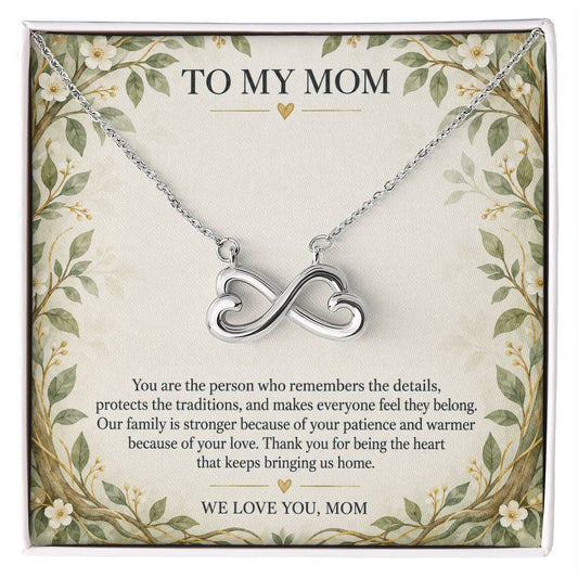 Heart & Infinity Necklace for Mom – The Heart of Our Family