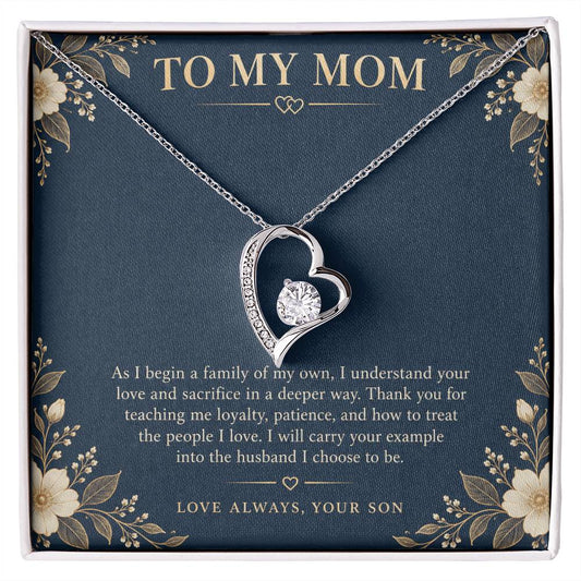 Forever Love Necklace for Mom from Son – Mother of the Groom Thank You