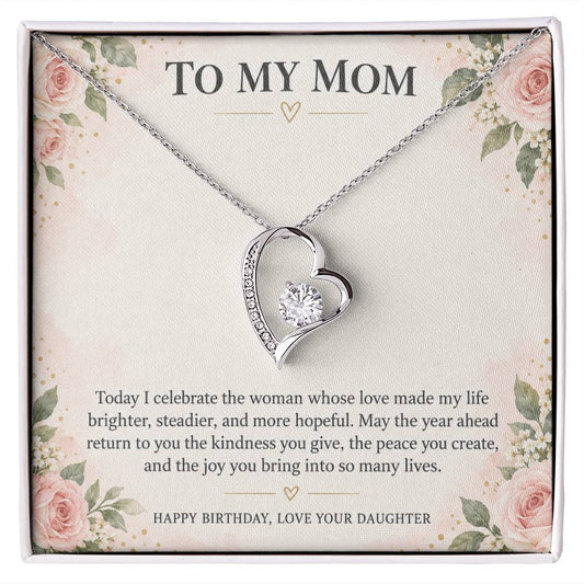 Forever Love Necklace for Mom from Daughter – Birthday Love for Mom