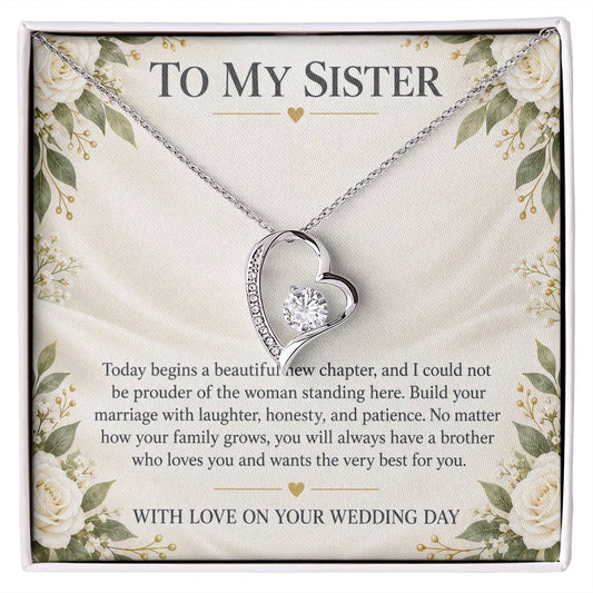 Forever Love Necklace for Sister from Brother – On Your Wedding Day