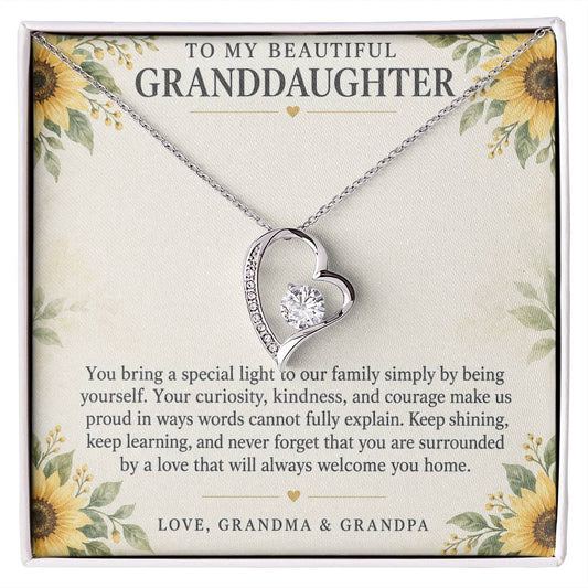 Forever Love Necklace for Granddaughter – Our Family's Bright Light