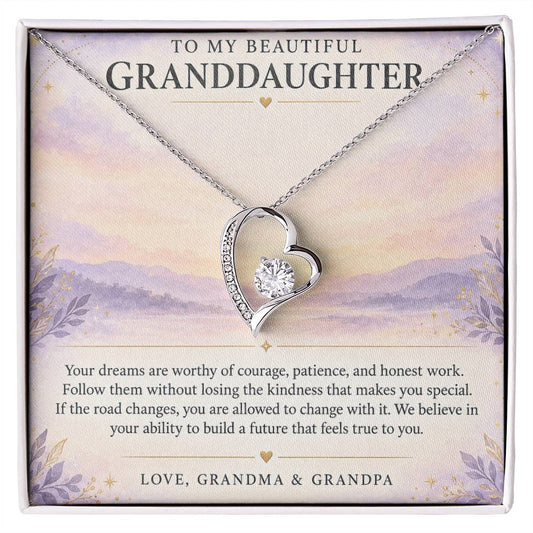 Forever Love Necklace for Granddaughter – Follow Your Dreams