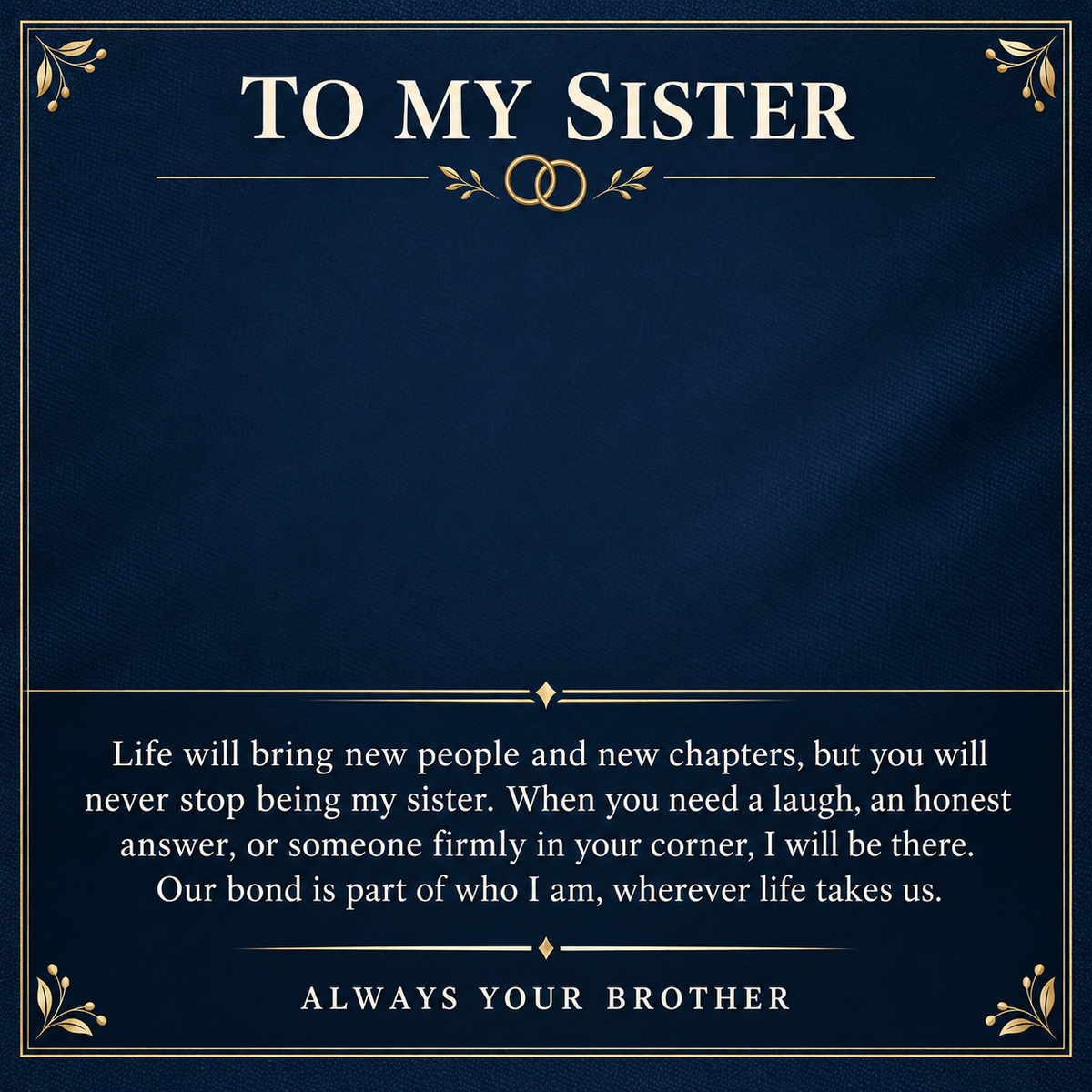 Interlocking Hearts Necklace gift for Sister from Brother – I Will Always Stand Beside You