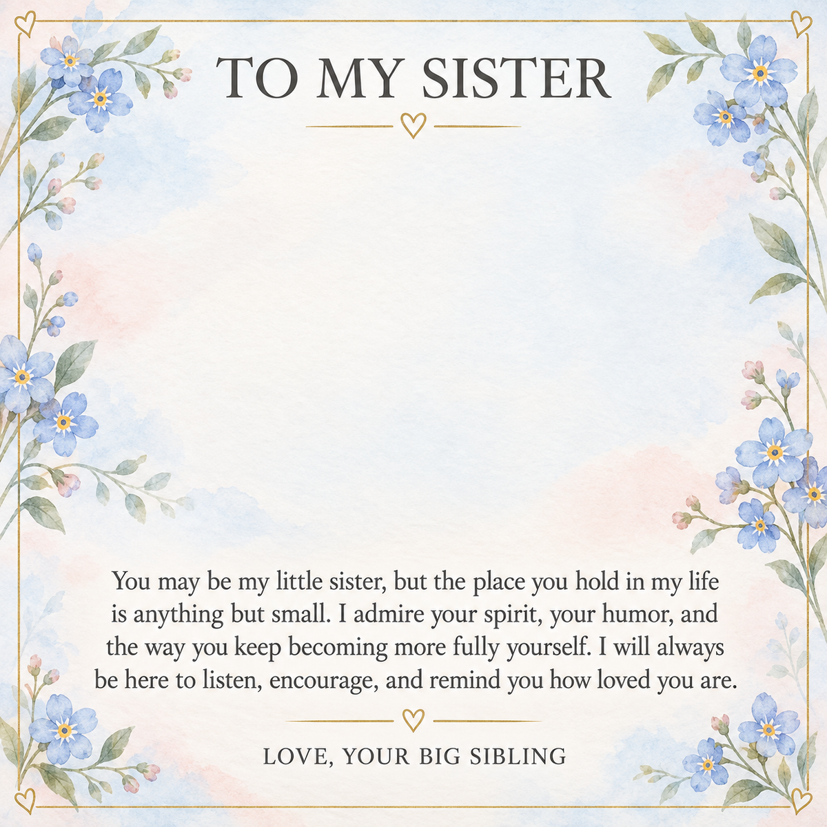 Love Knot Necklace gift for Sister from Older Sibling – Little Sister, Big Place in My Heart